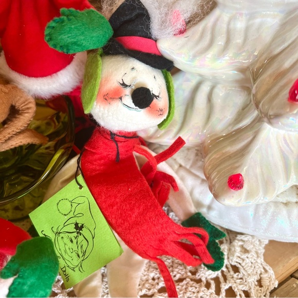 Vintage 1980’s-90’s Annalee Felt Christmas Santa Reindeer Snowman Set of 4 - Picture 5 of 10